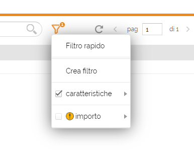 Esempio di filtro non compatibile